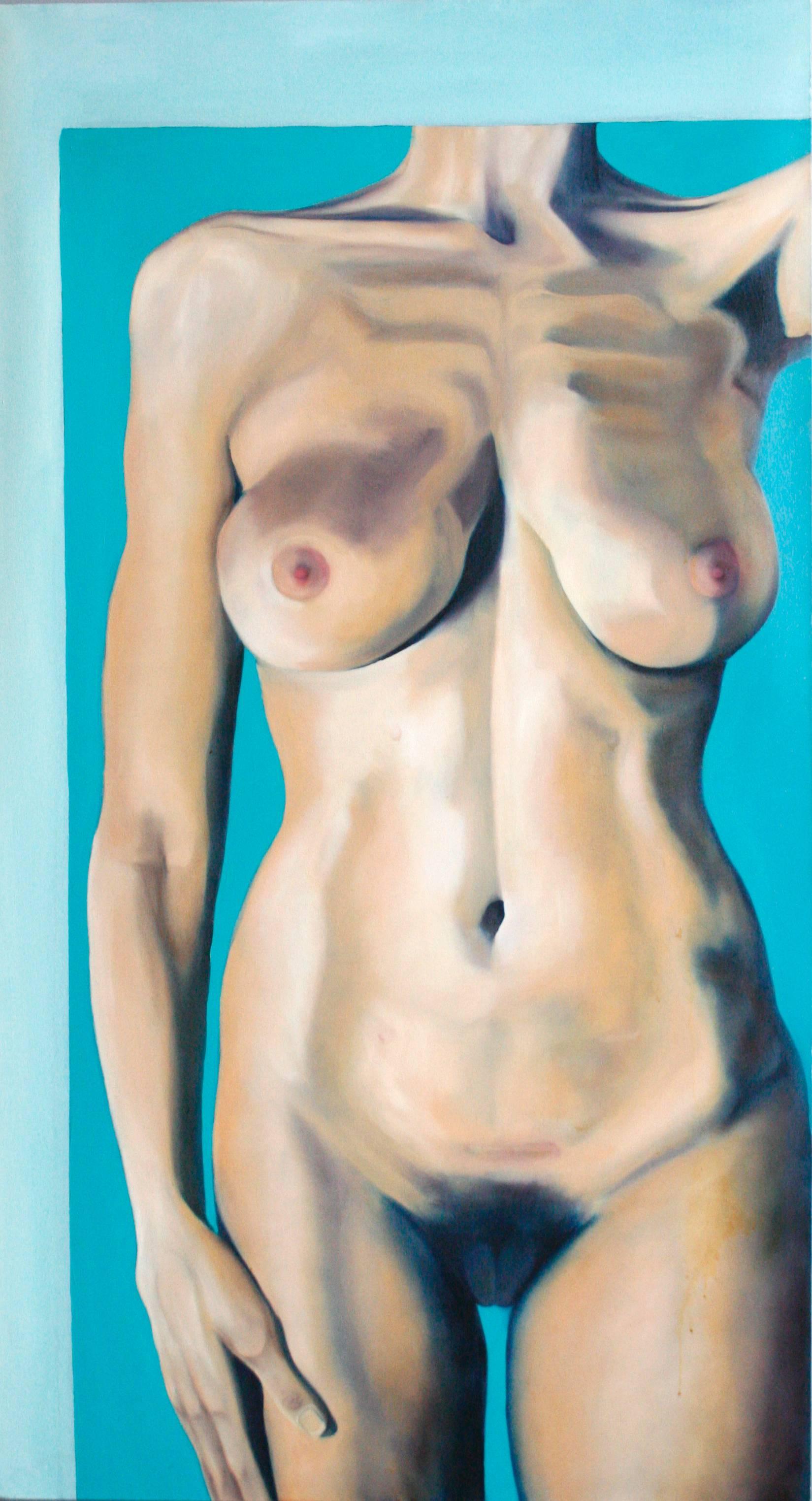 Lauren Rinaldi Nude Painting - "Self with Scars" Oil painting
