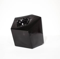 "Obsidian Geode" Geological sculpture, Silicone and Resin
