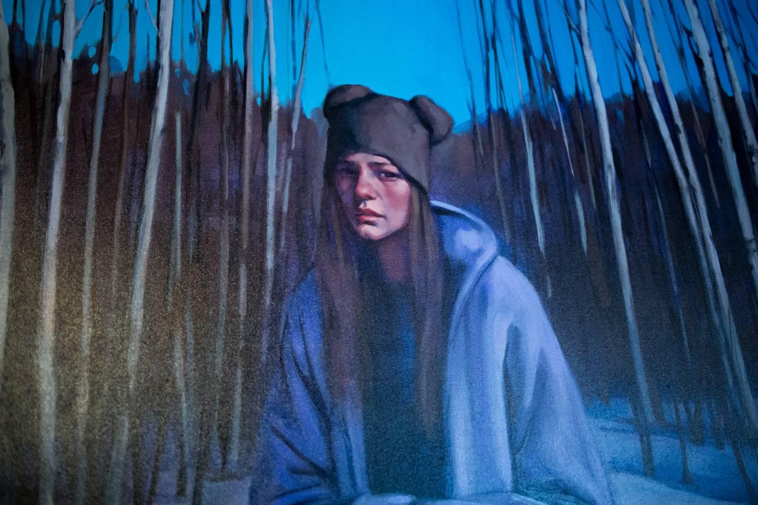 « Revelation », grand paysage d'hiver avec peinture à l'huile de femme - Contemporain Painting par Katherine Fraser