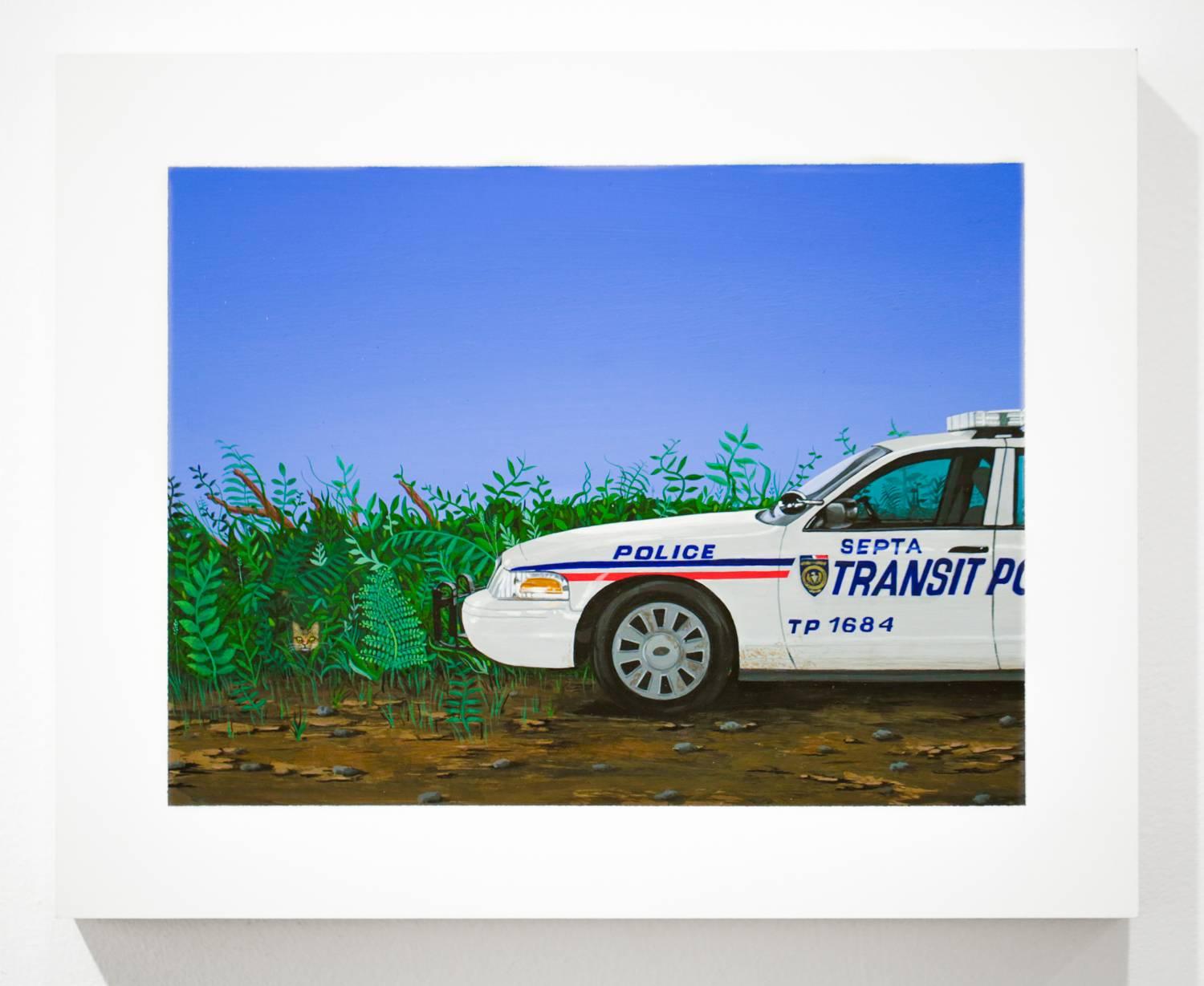 Transit Cop, acrylic and flashe painting - Painting by John Garrett Slaby