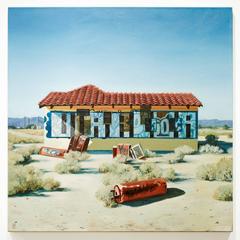 "Bakersfield II", Hyper-Realistic Oil Painting of Graffiti Landscape