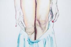 "Tú con ese vestido" pastel al óleo, piernas