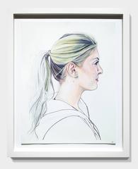 "Control C" Framed Portrait Drawing, Work on Paper