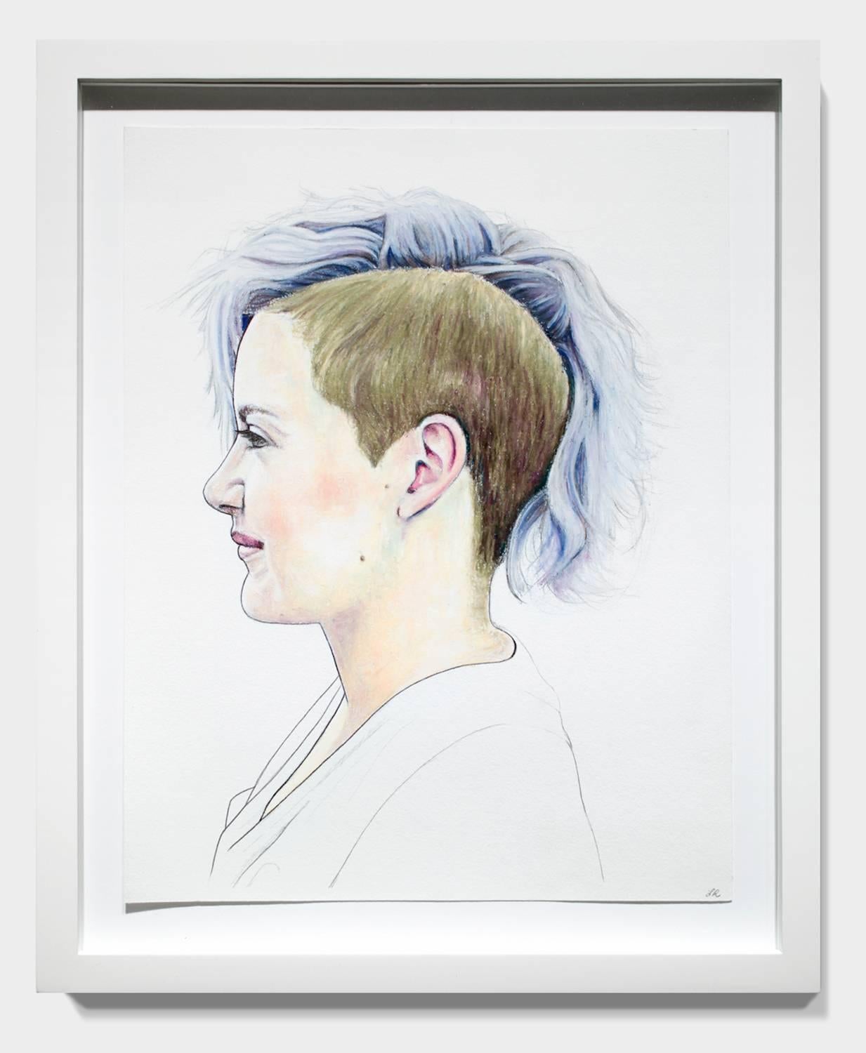 Original drawing by Lauren Rinaldi float mounted in the pictured simple white frame measuring 17in x 14in.

Lauren Rinaldi works using unbiased portraits of women’s bodies as a vehicle to explore ideas about body image, sexuality and self-identity