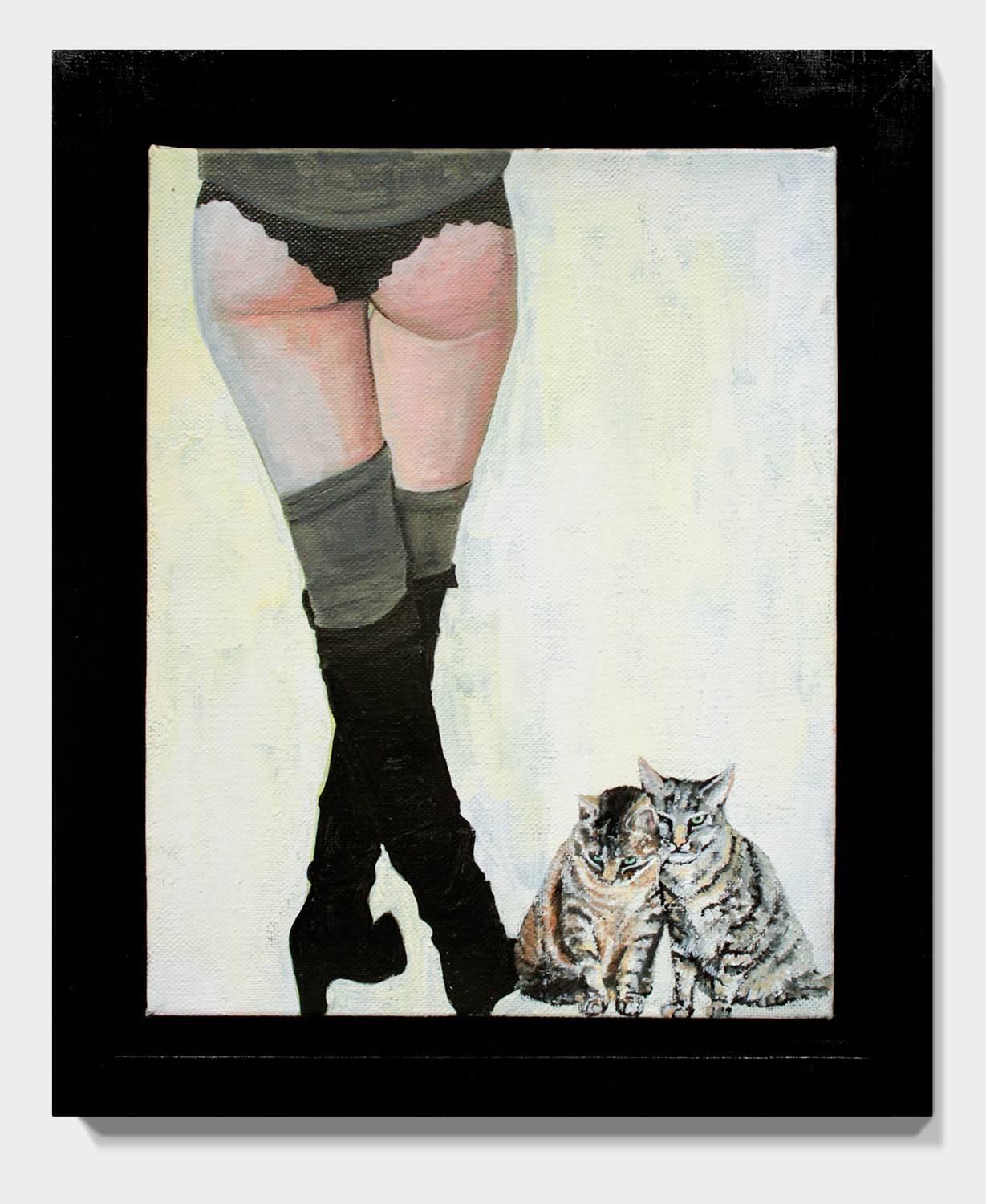 Boots and Cats - Painting by Lauren Rinaldi