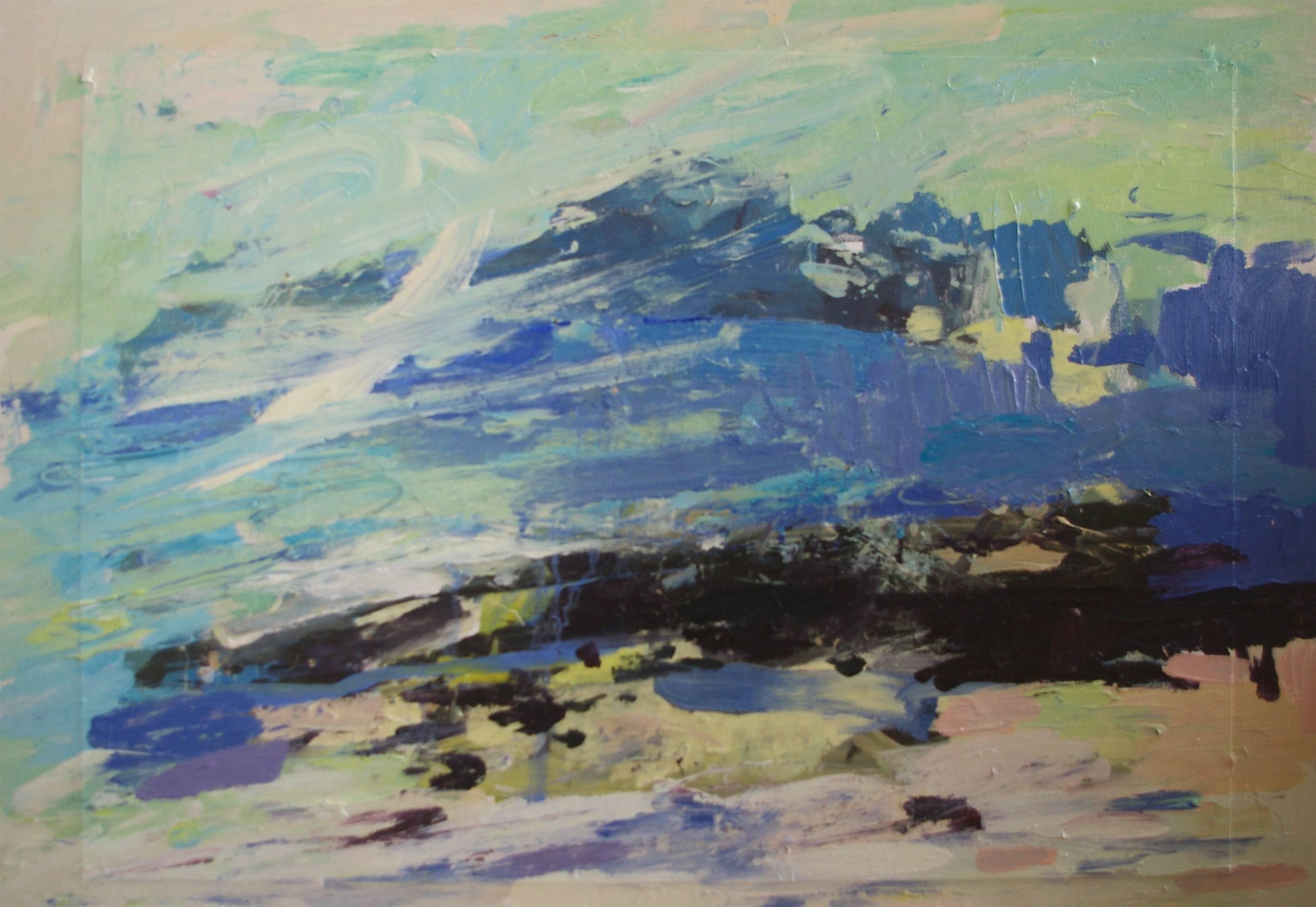 Paul wadsworth Abstract Painting - Sennen Cove Swim