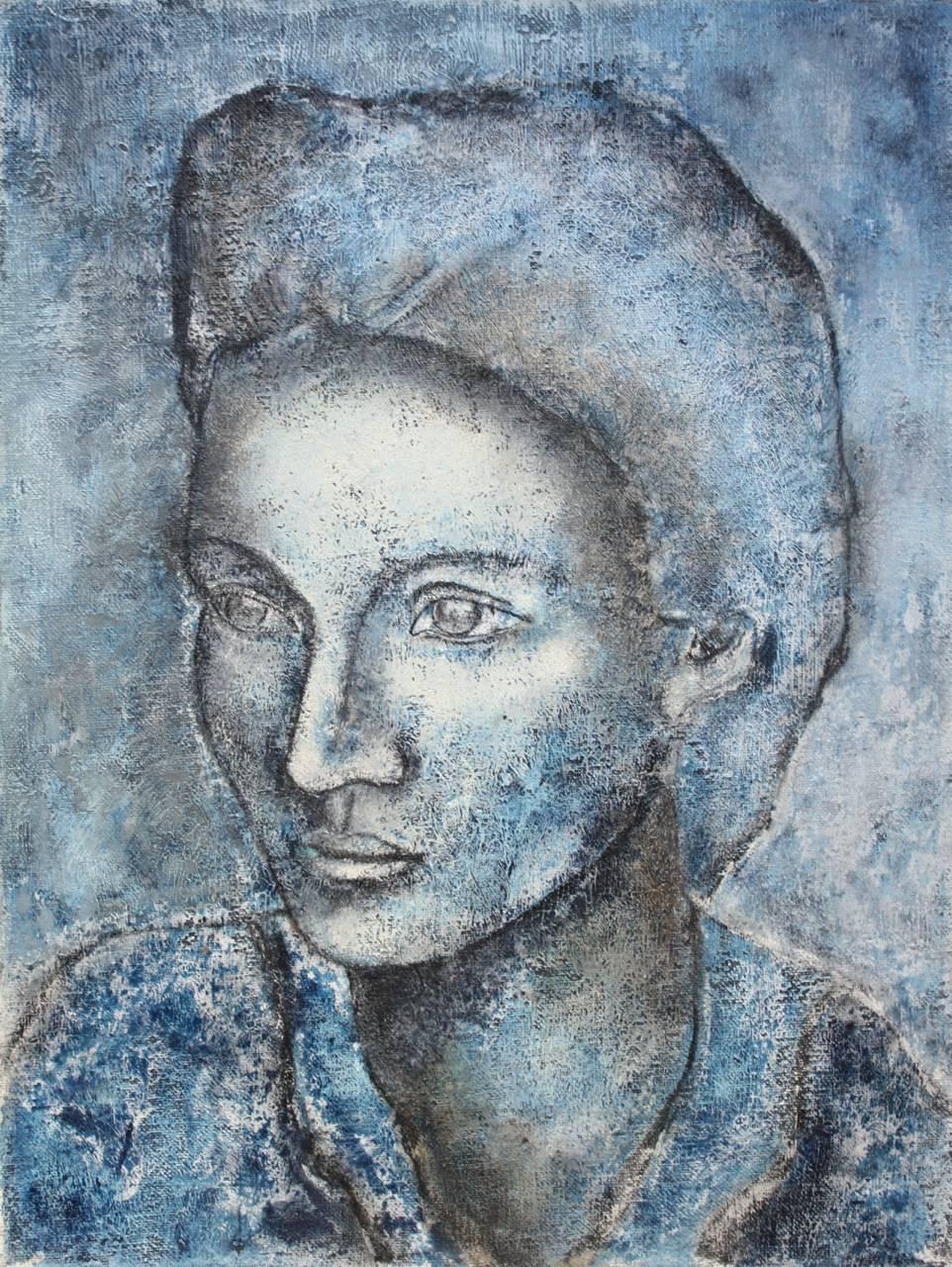 Sax Berlin Figurative Art - Portrait In Blue