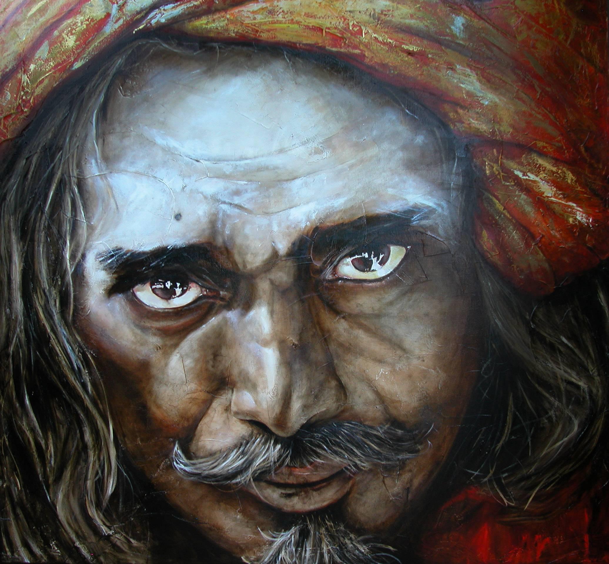 Guusje Bertholet Portrait Painting – Sadhu I