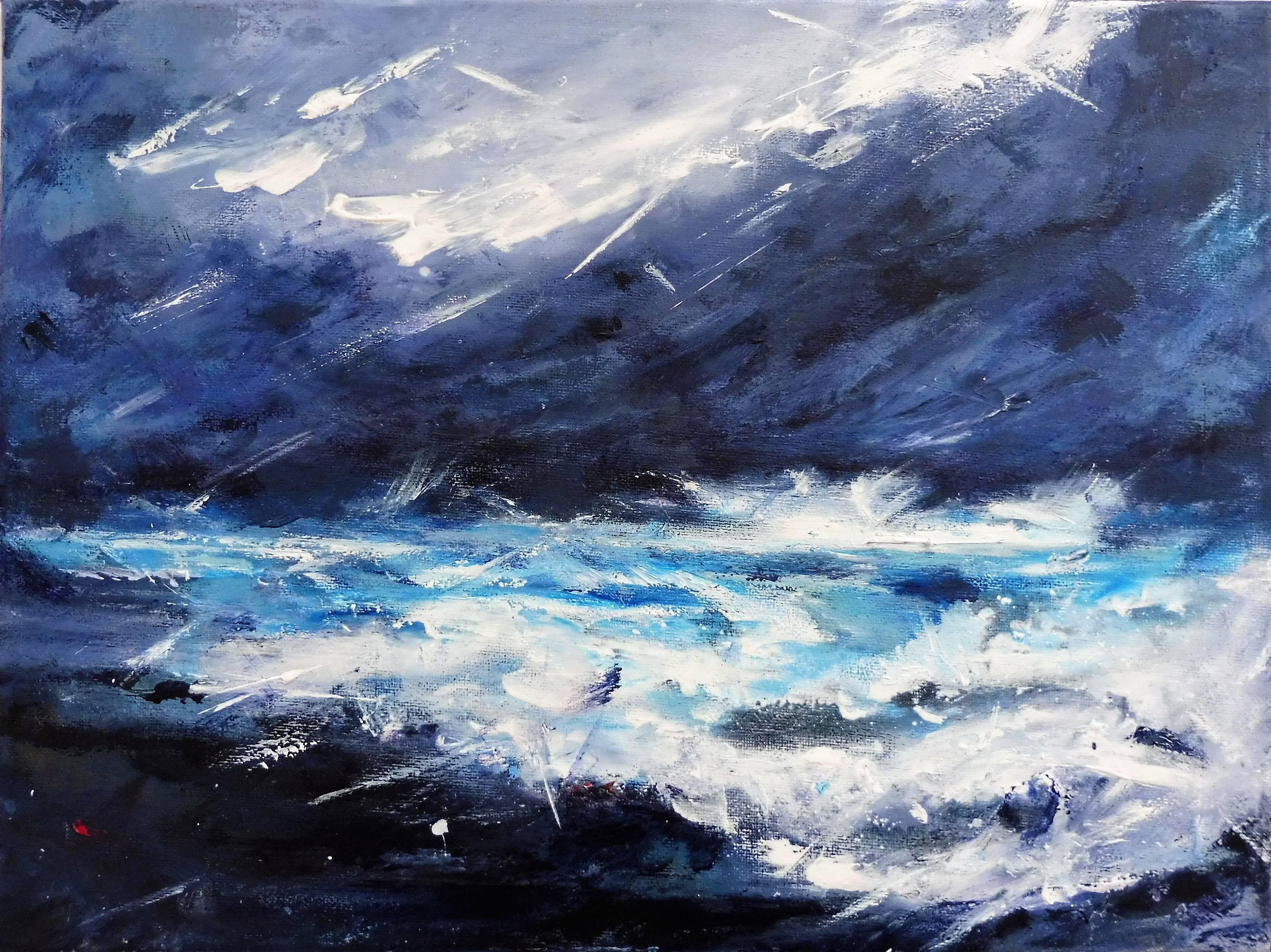 Therese James Abstract Painting - In The Storm.. just being