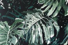 Leaves: Contemporary Still Life Acrylic On Canvas Painting by Anna Malikowska