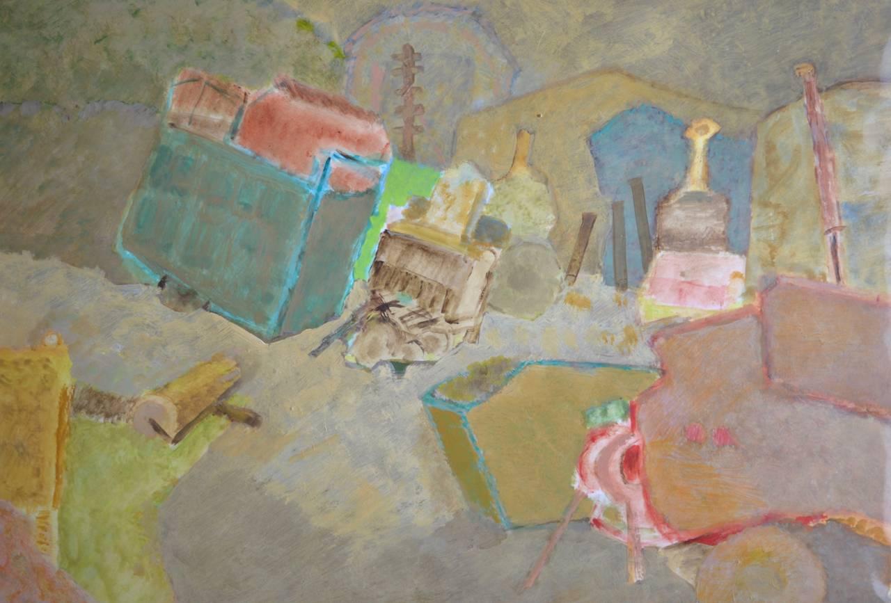 Carola Richards Abstract Painting - Farmyard