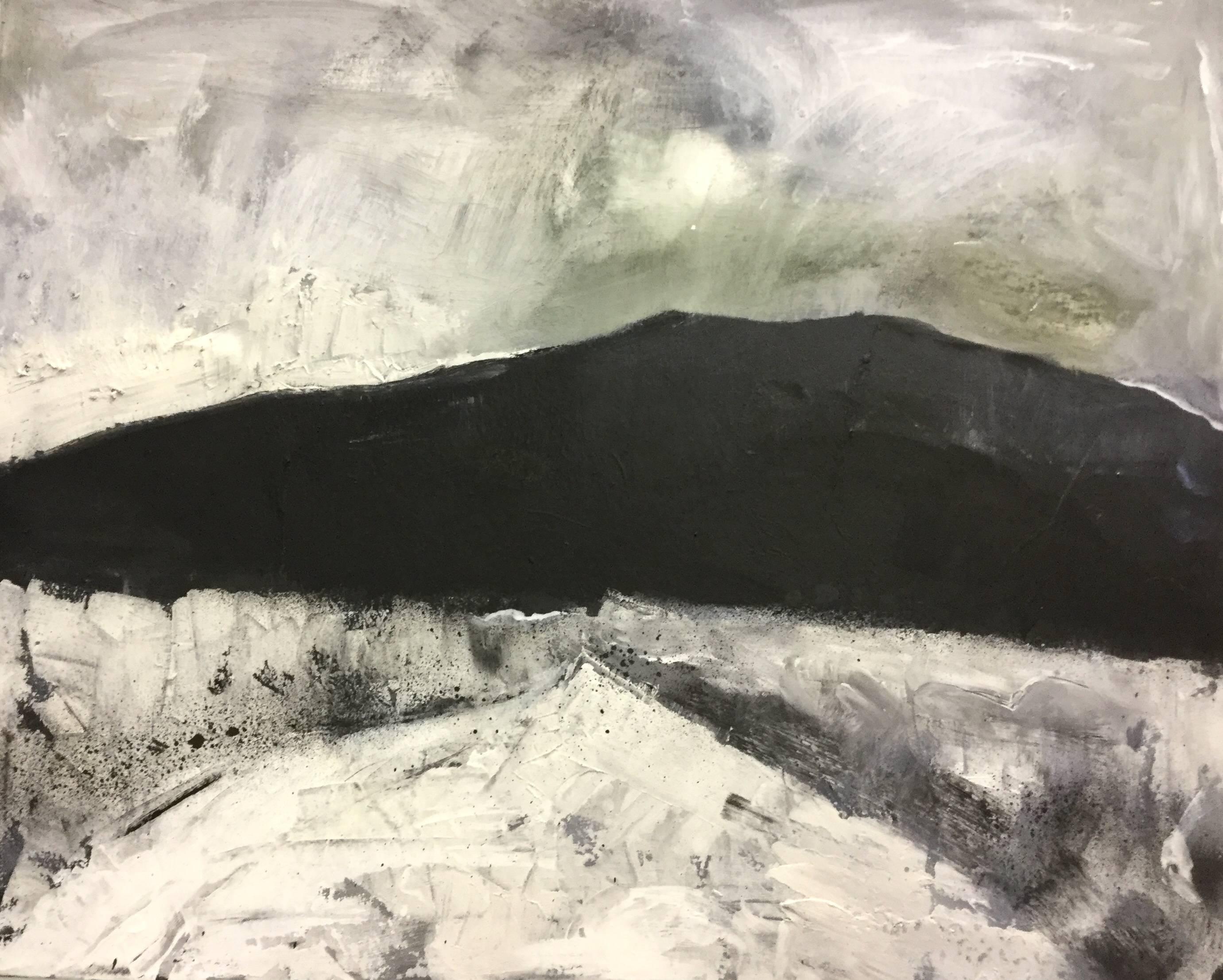 Abstract Expressionist view of mountains in Winter