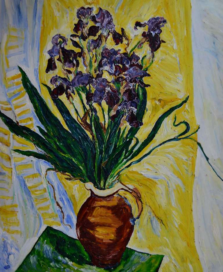 Linda Crane Still-Life Painting - Irises