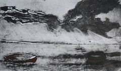 Mounts Bay, Cornwall England, Monochrome:Contemporary Limited Edition Etching