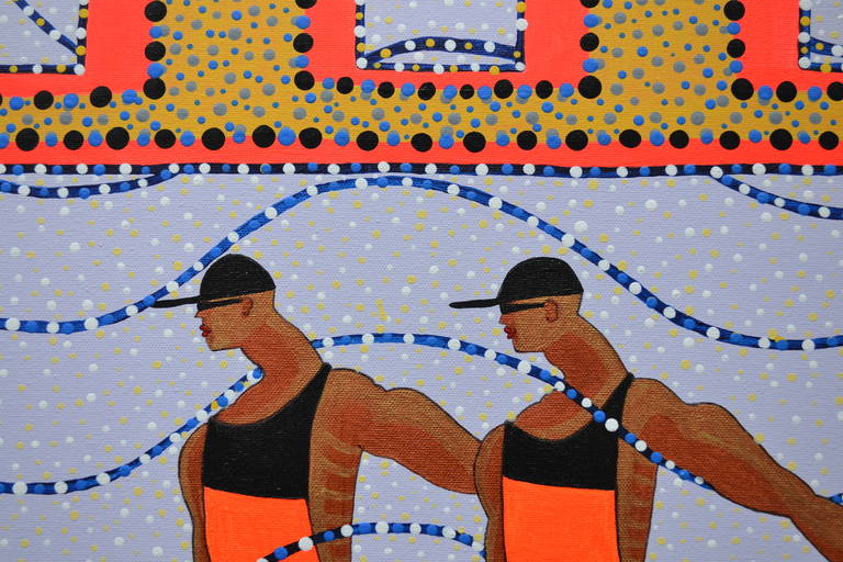 Two Runners - Painting by Walshe