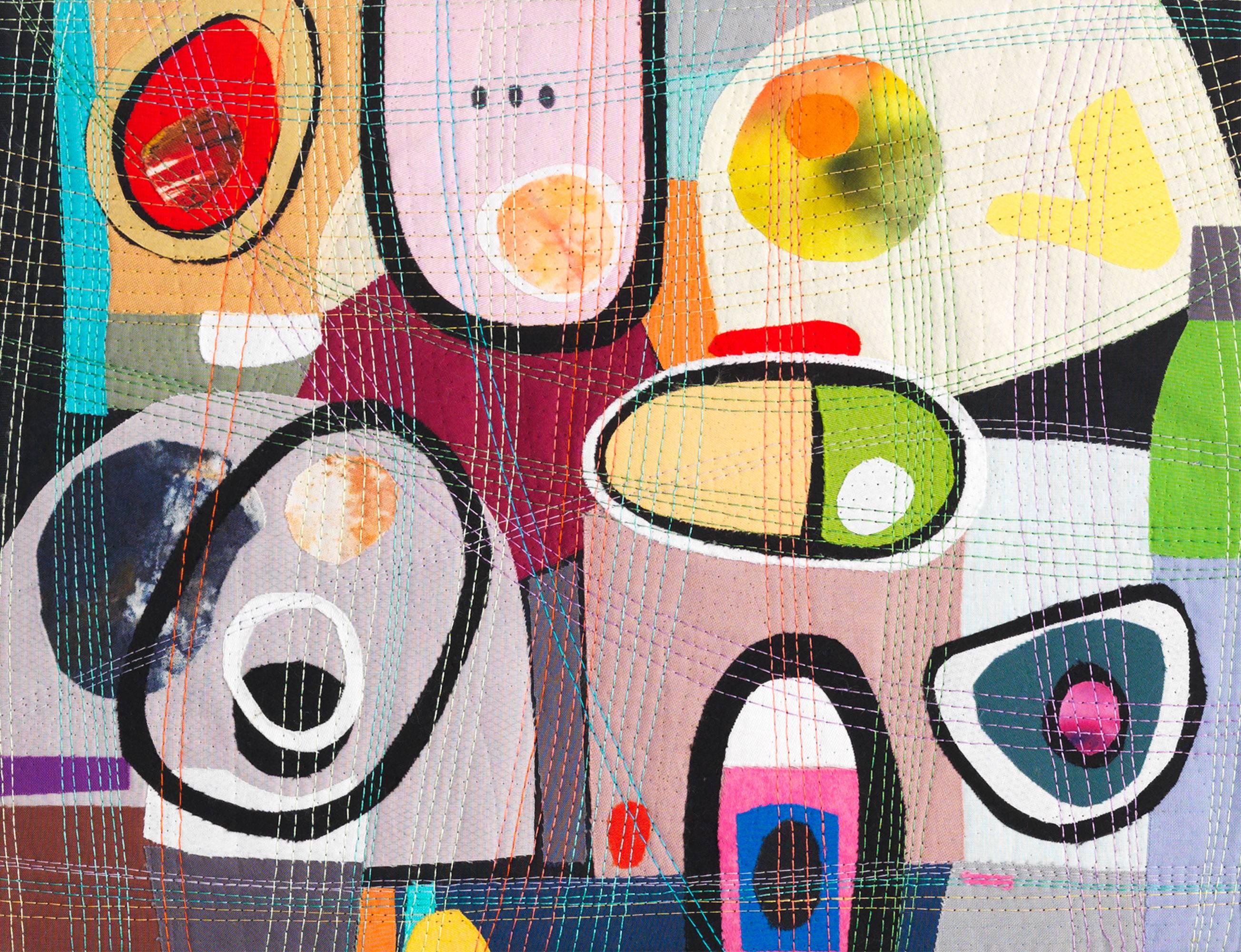 Paesaggio urbano, trapunta contemporanea - Mixed Media Art Contemporaneo di Bethan Ash