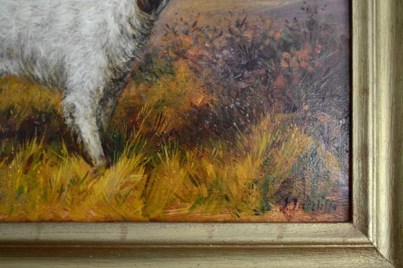 Pair Of Hunting Dogs - Brown Animal Painting by John E. Sutcliffe