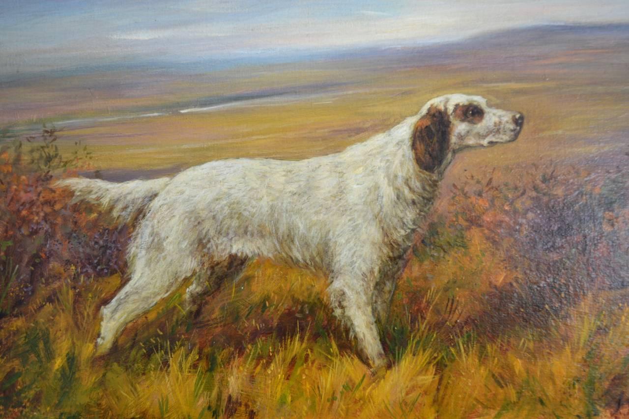 Pair Of Hunting Dogs - Realist Painting by John E. Sutcliffe