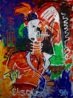 Jay-Z Basquiat. Transformation. ( Force Ghost) Large Neo Expressionist Painting