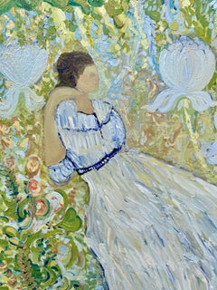 Wisteria and Magnolia. Contemporary Figurative Oil Painting