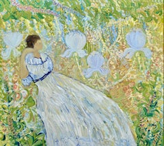 Wisteria and Magnolia. Contemporary Figurative Oil Painting