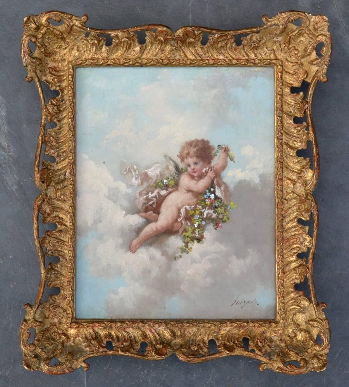 A Pair Of Cherubs - Painting by Charles Augustus Henry Lutyens