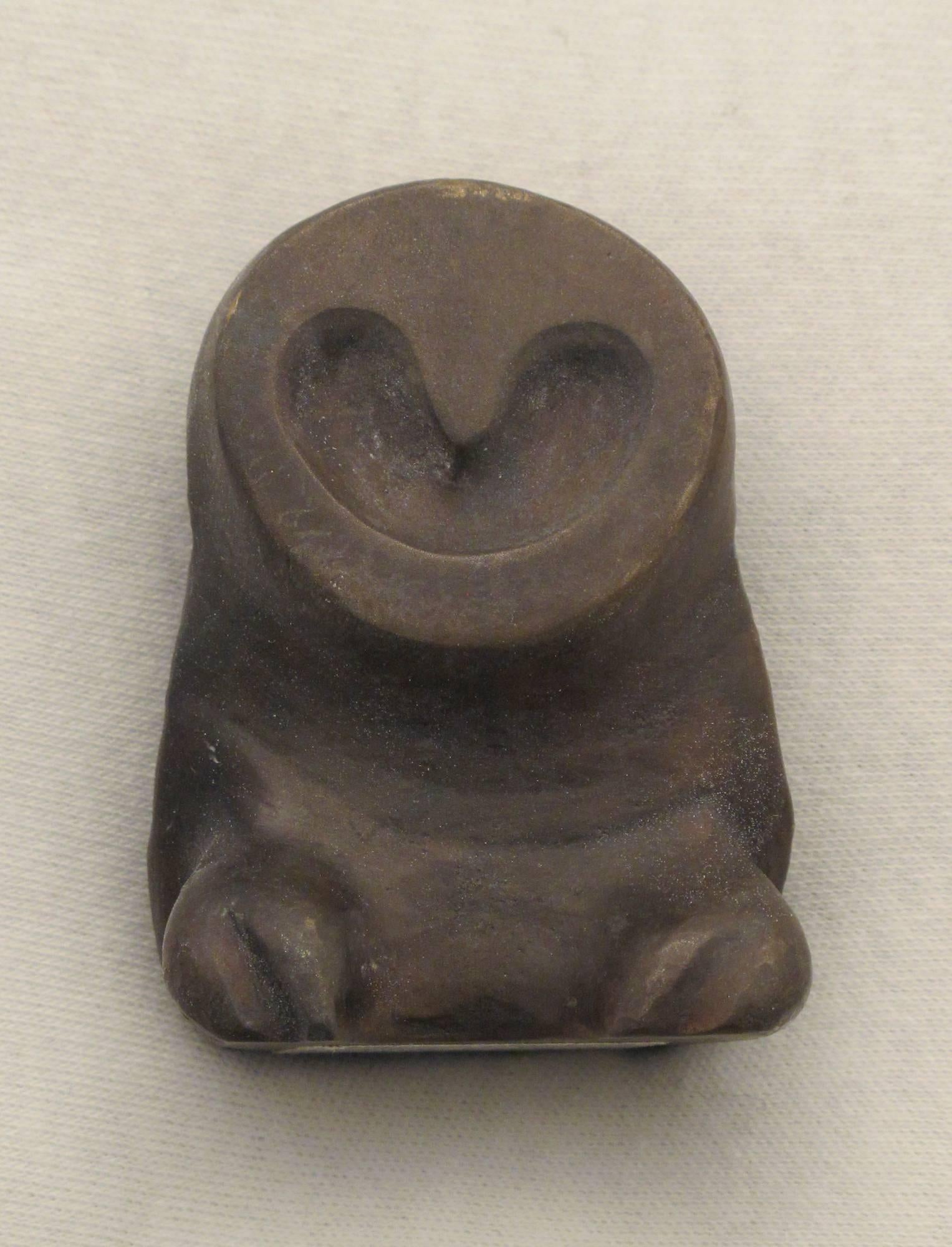 Allan Houser Figurative Sculpture - Small Owl (bronze)
