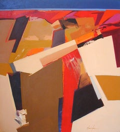 Red Mesa, Dan Namingha, Hopi abstract desert landscape red brown beige black