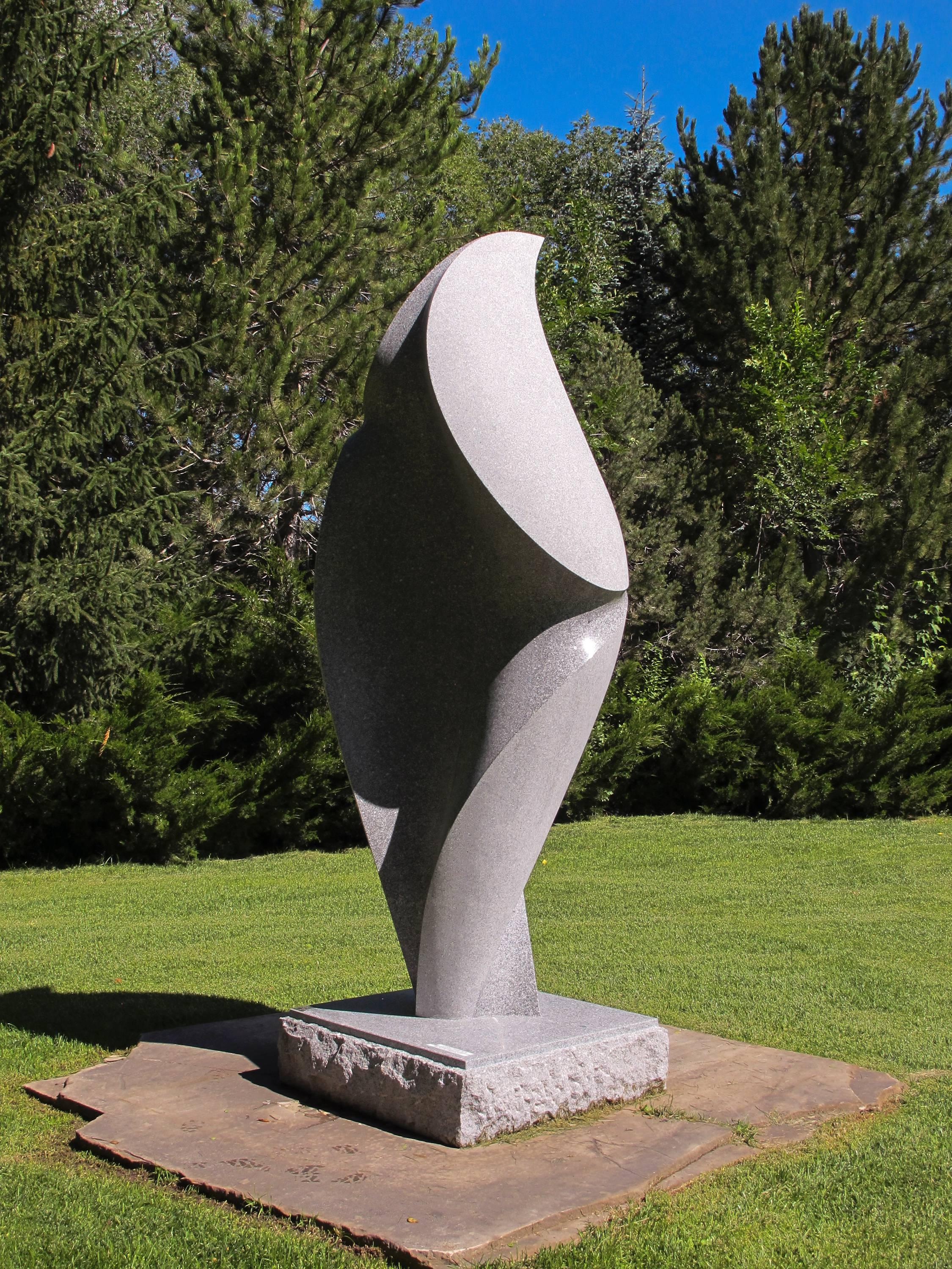Silhouette Embraced, by Khang Pham-New monumental abstract granite sculpture  1