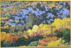 Aspens-Rio En Medio, Nouveau-Mexique, John Hogan, Peinture de paysage, jaune