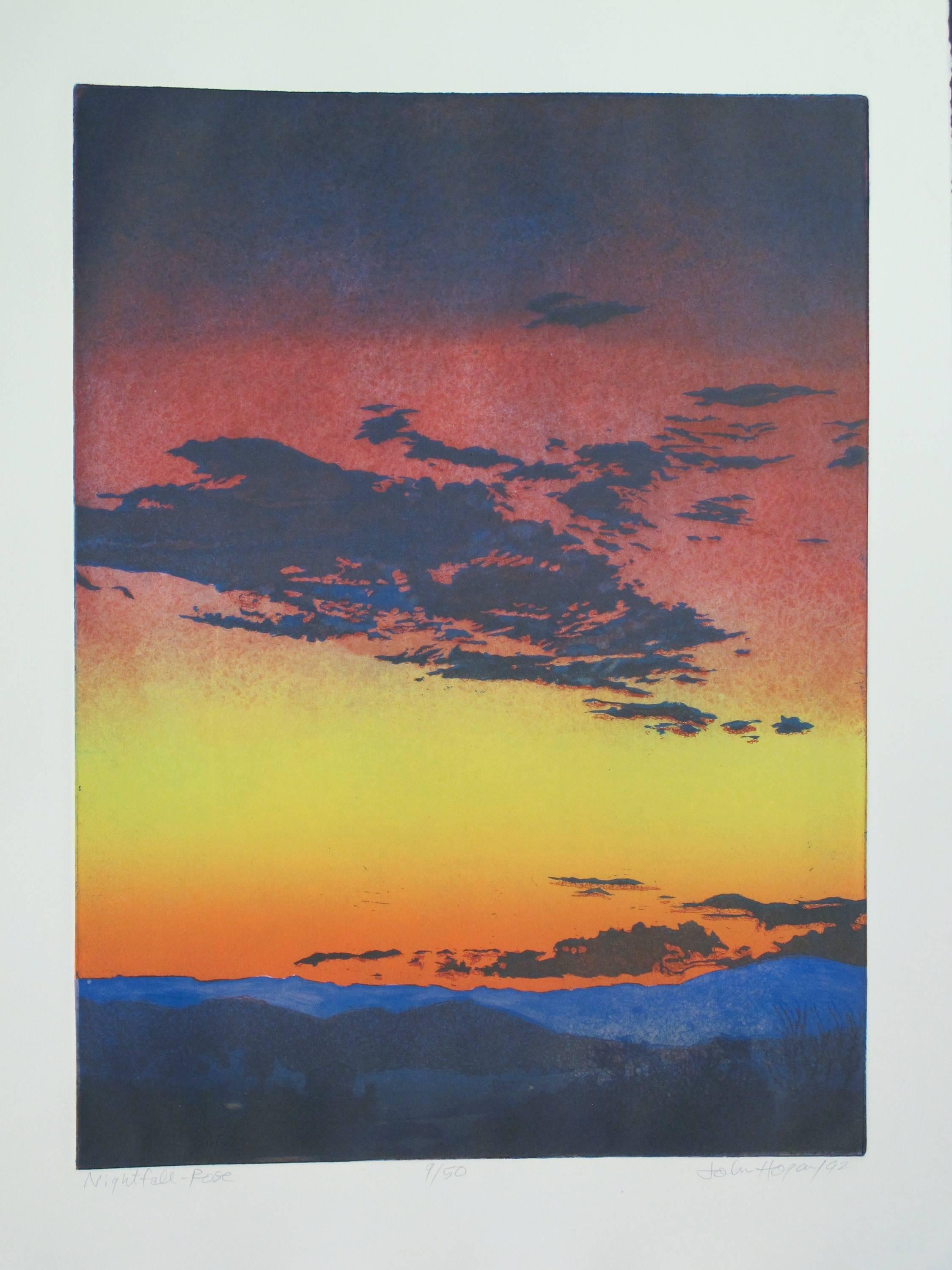 John Hogan Landscape Print - Night Fall Rose