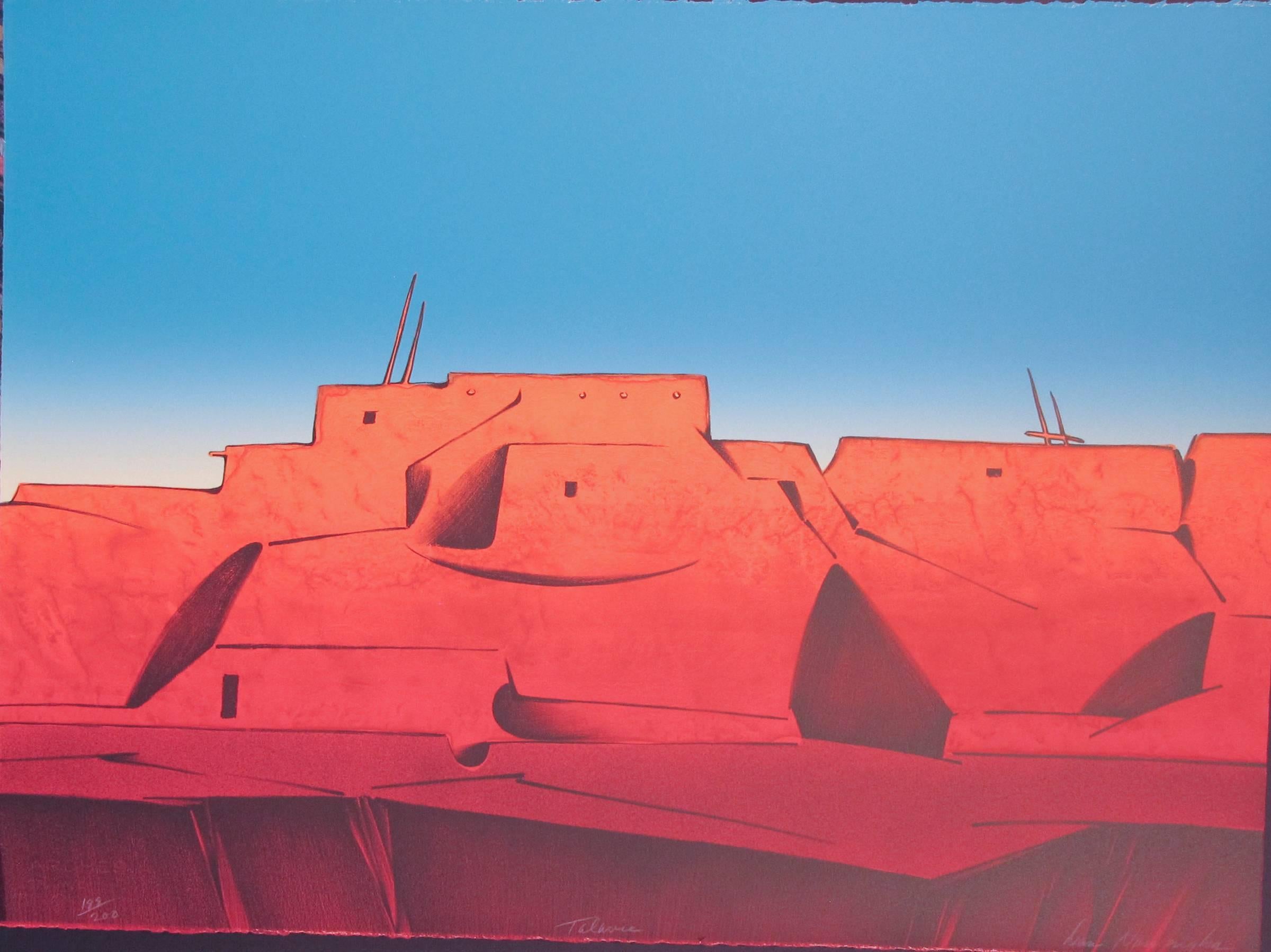 Talavie, paysage du désert Hopi, scène de village, bleus, rouges, par Dan Namingha


lithographie en édition limitée tirée à la main 
signé et numéro numéro numéro signé par l'artiste