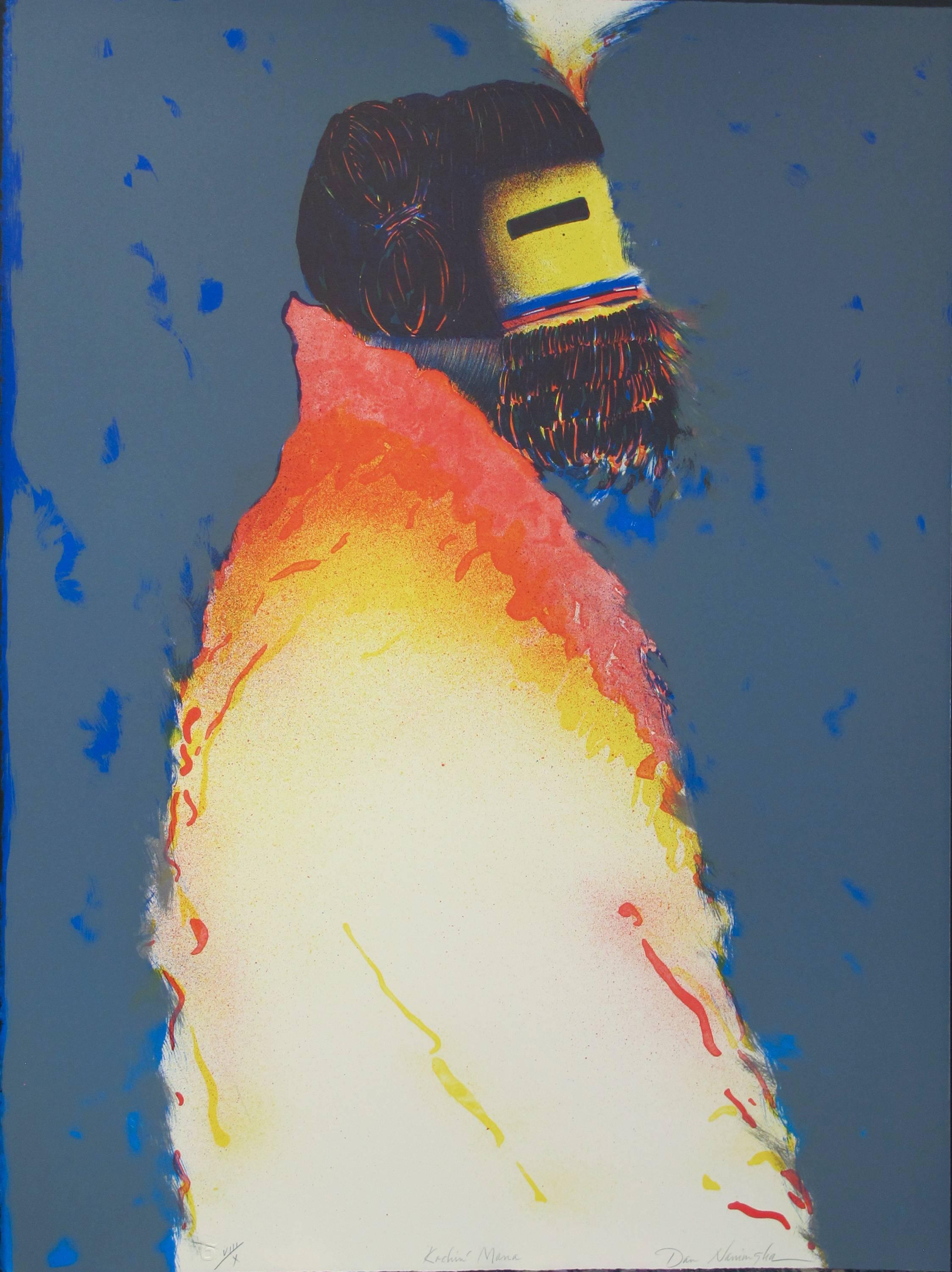 Mana (Mädchen), Hopi Kachina-Lithographie von Dan Namingha, Schwarz-Weiß

handgezogene Farblithographie
vom Künstler signiert und nummeriert
ungerahmt