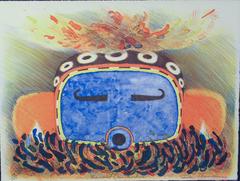 Speckled Corn Kachina, lithograph, Hopi