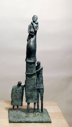 Leche by Eduardo Oropeza, limited bronze edition, children, baby, mother, sculpt