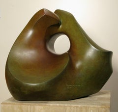 Whispers abstract bronze sculpture contemporary Native American Art Apache gold