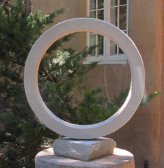 Subject Object, John Reeves,limestone sculpture, circular,hand carved,garden,zen