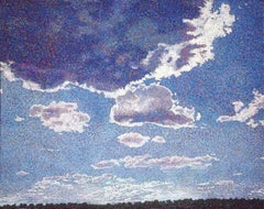 Summer Sky, sky painting, blues, texture, vivid color, western sky John Hogan