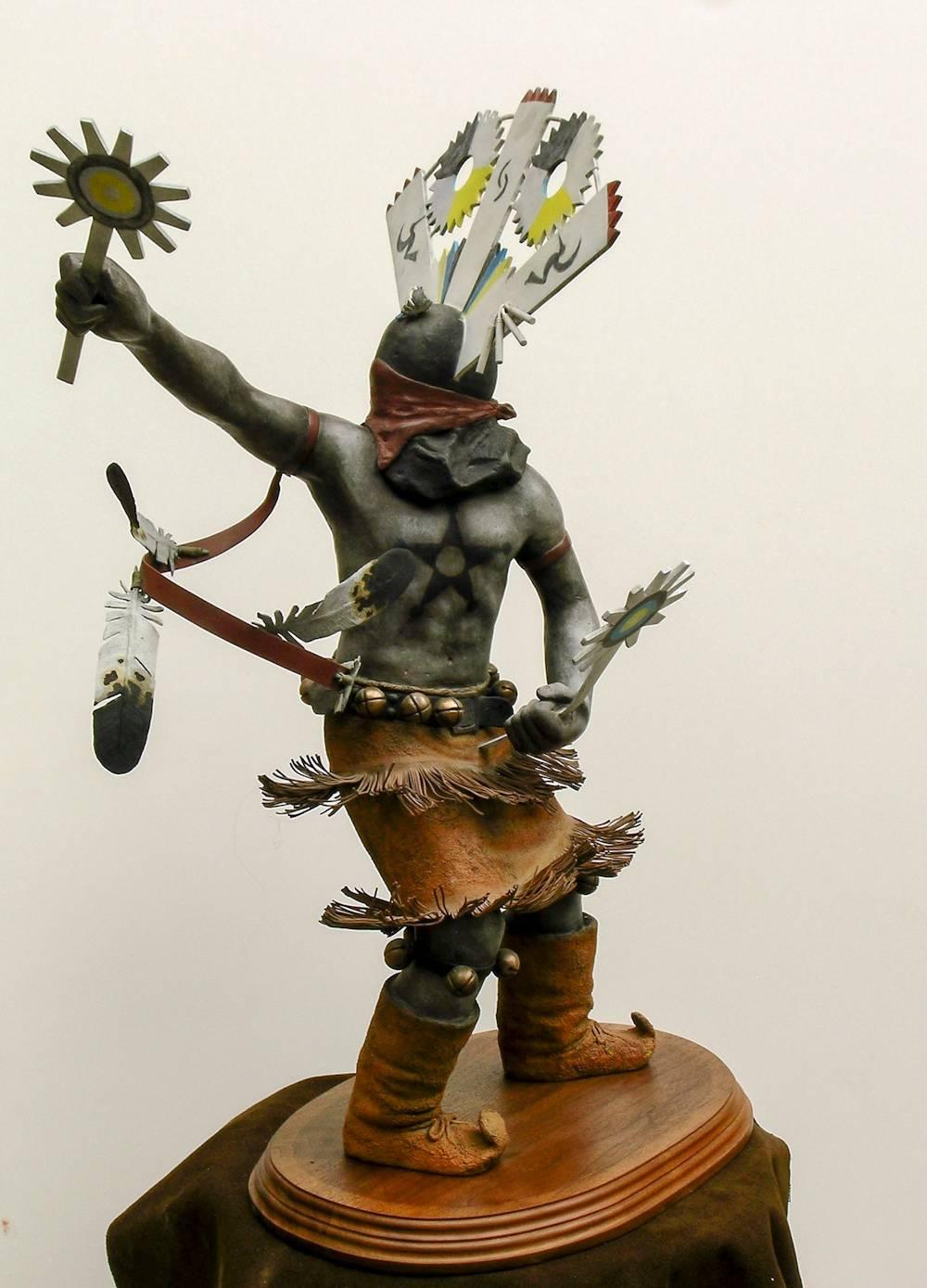 Apache Mountain Spirit Dancer 1, bronze sculpture, multicolored patina Goseyun - Sculpture by Craig Dan Goseyun