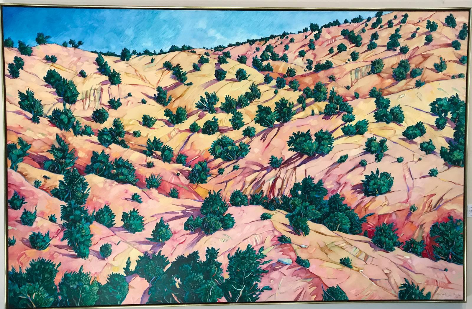 John Fincher Landscape Painting - Around Santa Cruz, New Mexico landscape painting, horizontal, desert 