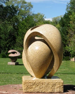 Escutcheon, by Khang Pham-New, gold granite, contemporary, abstract, sculpture
