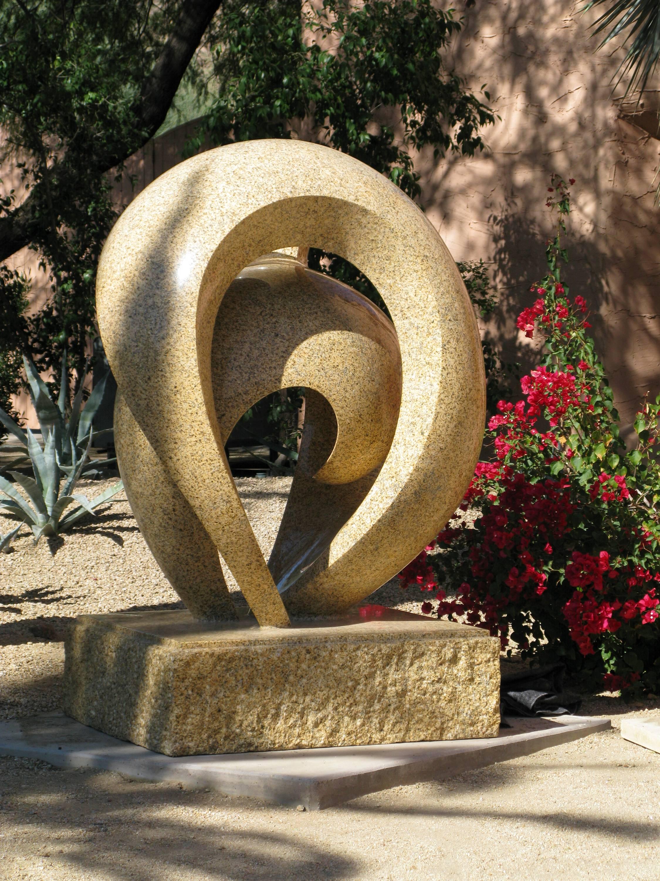 Escutcheon, by Khang Pham-New, gold granite, contemporary, abstract, sculpture   For Sale 1