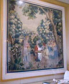 Aubusson Style Verdure Tapestry panel, trees, people, French, late 18th century