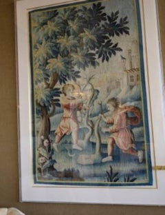 Pair of Aubusson Style Verdure Tapestry Panels, 18th century