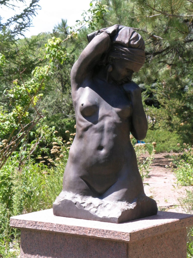 Awakening, by Paul Moore bronze sculpture, torso, nude woman 

Awakening, bronze sculpture, torso, nude woman 