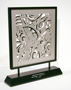 Awatovi Visual Prayers, Michael Kabotie Hopi overlay, silver black contemporary