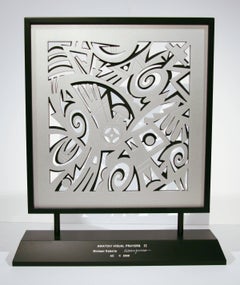 Awatovi Visual Prayers, Michael Kabotie Hopi overlay,silver black contemporary