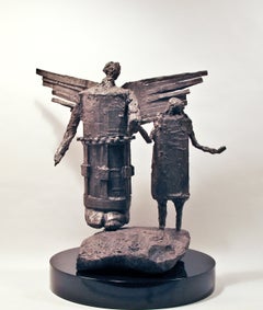 My Angel (Mi Angel), Eduardo Oropeza, bronze, sculpture, antique silver, patina