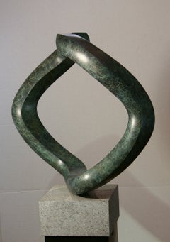 Oh, John Reeves rotating, bronze, sculpture, shape shift, granite, edition