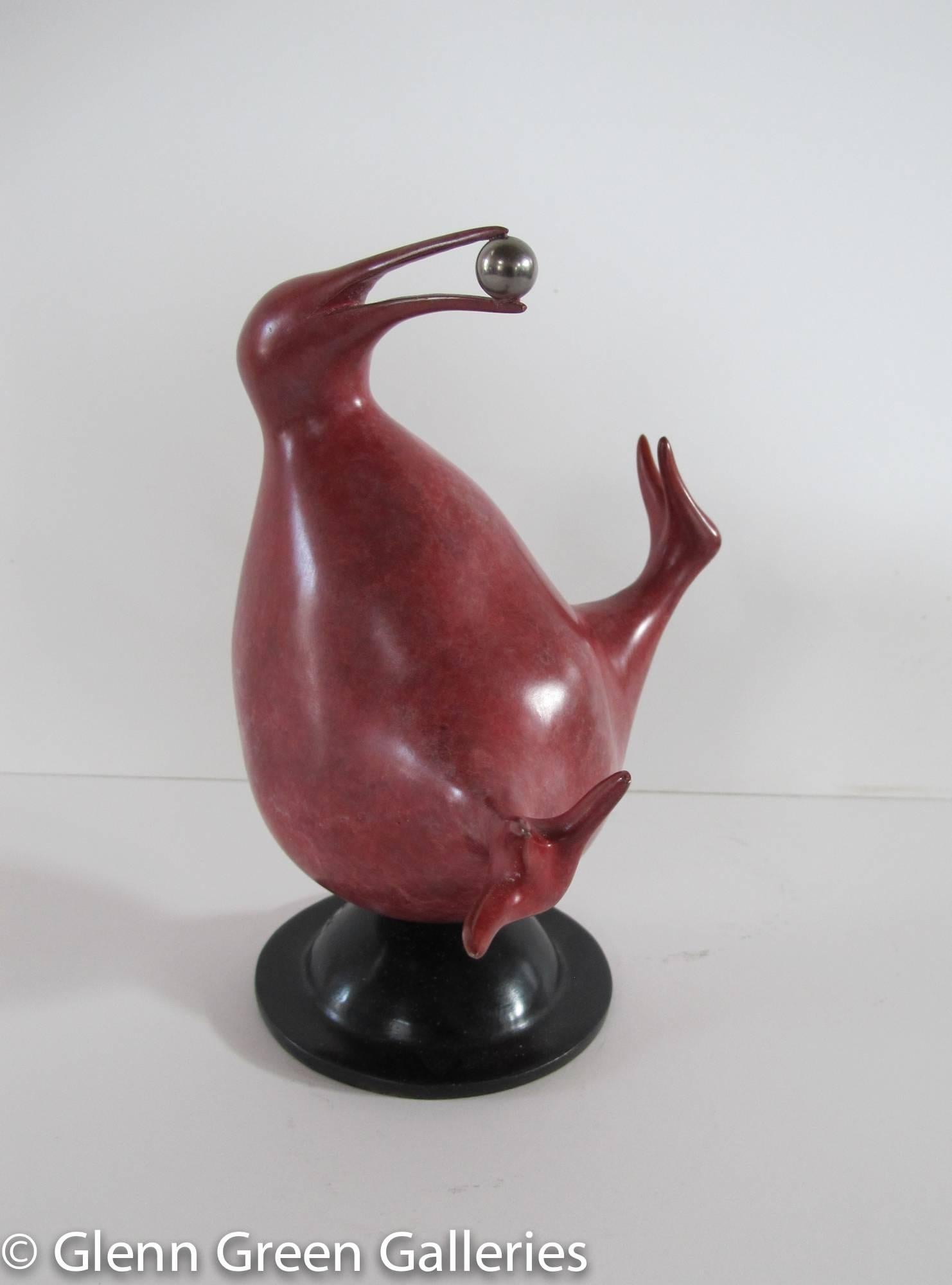Red Kiwi - Sculpture by Peter Woytuk